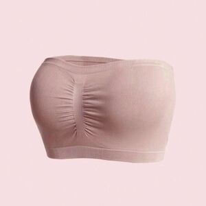 Dusty Pink Bandeau Strapless/Wireless Bra With Uniboob Separation